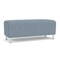 Lesro Siena Lounge Reception Loveseat Bench, Brushed Steel, RS Rain Song Upholstery SN6001 - alternate 1